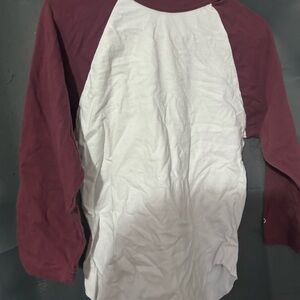 Maroon and White Raglan Shirt